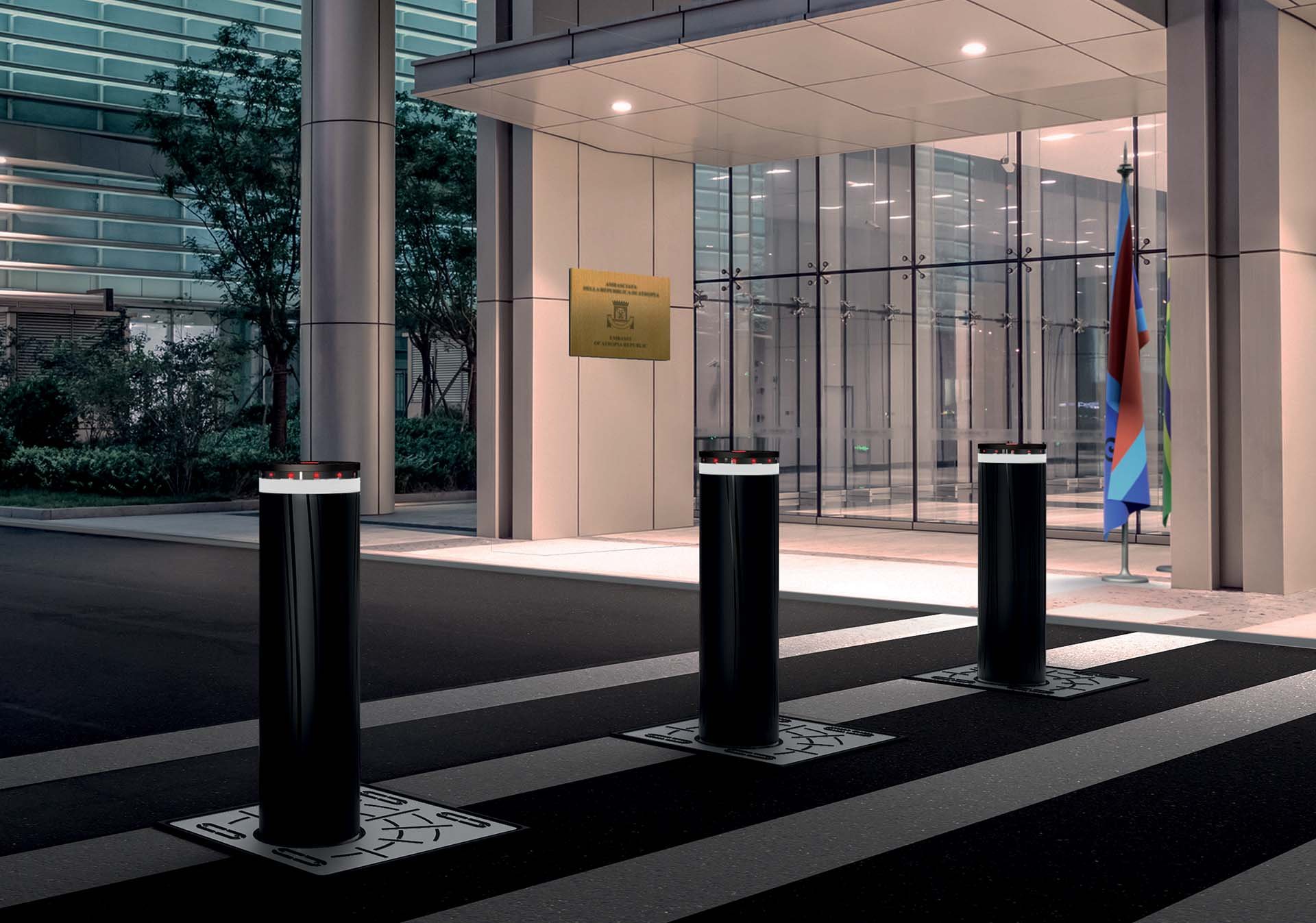 Installation von Abschreckungsmitteln der FAAC JS-Serie